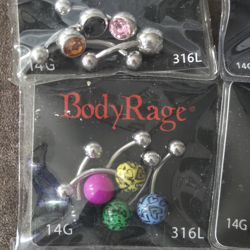 Body Rage Belly Rings Bundle Of 8 - Picture 2 of 5